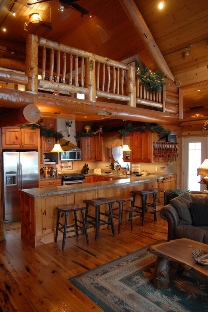 Mountain Cabin Kitchen with Wooden Details